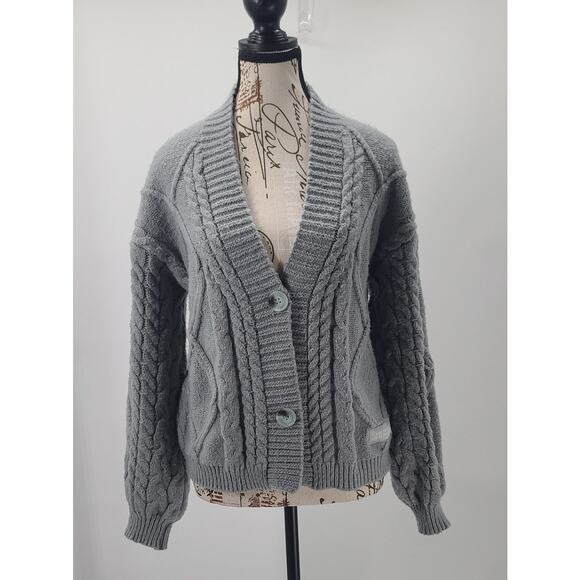 Taylor Swift Authentic TTPD Gray Cardigan, size XS/SM, NWOT Chunky Fisherman - Picture 1 of 8